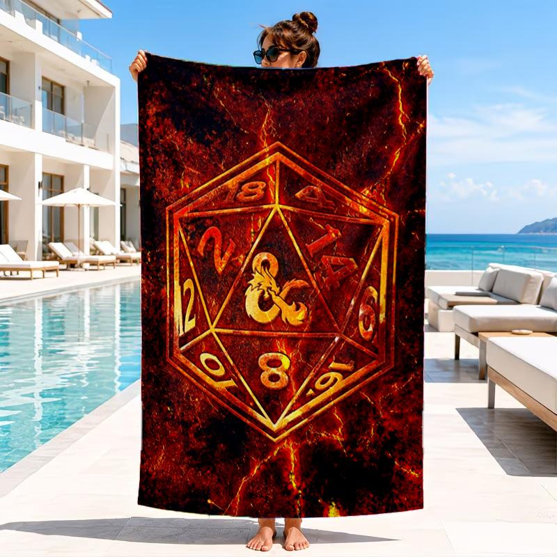 Полотенце для пляжа Dungeons & Dragons, Микрофибровое пляжное полотенце, Идеально для бассейна, пляжа, путешествий, домашнего декора, Пляжная вечеринка, Подарки для фанатов
