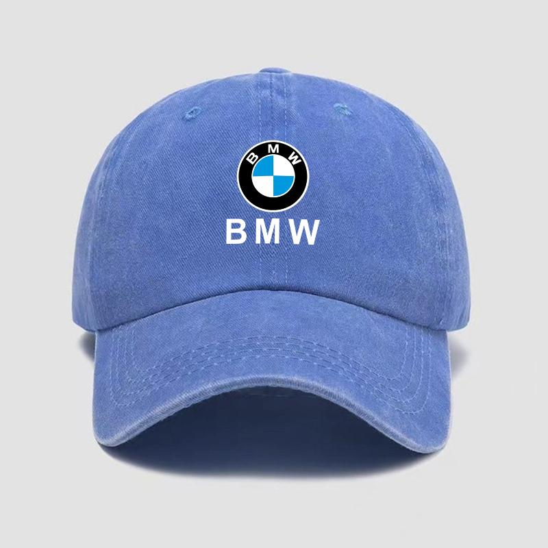 Casual Car Baseball Cap Washed Denim Vintage Hip Hop Caps For BMW 3 5 7 Series G11 G12 G30 G31 G32 G07 X3 X4 X5 X6 X7 Sticker FX0
