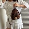 Exquisite Foreign Style Retro Plush Leopard Print Bag Women's 2025 New Fashion Versatile Cute High-end Backpack