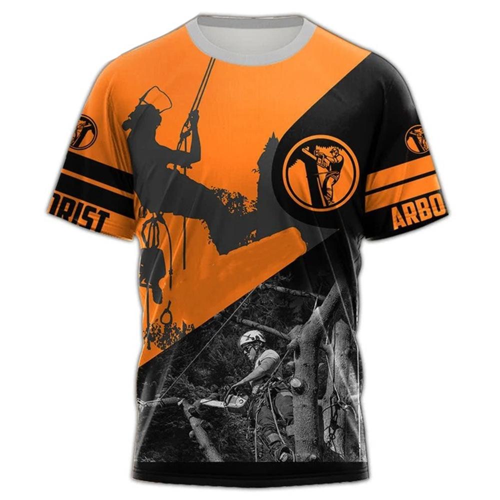 Летняя мужская футболка Tooling T-Shirt Lumberjack, быстросохнущая футболка с короткими рукавами и 3D-принтом, свободная спортивная футболка с крутым О-образным воротником, повседневный топ