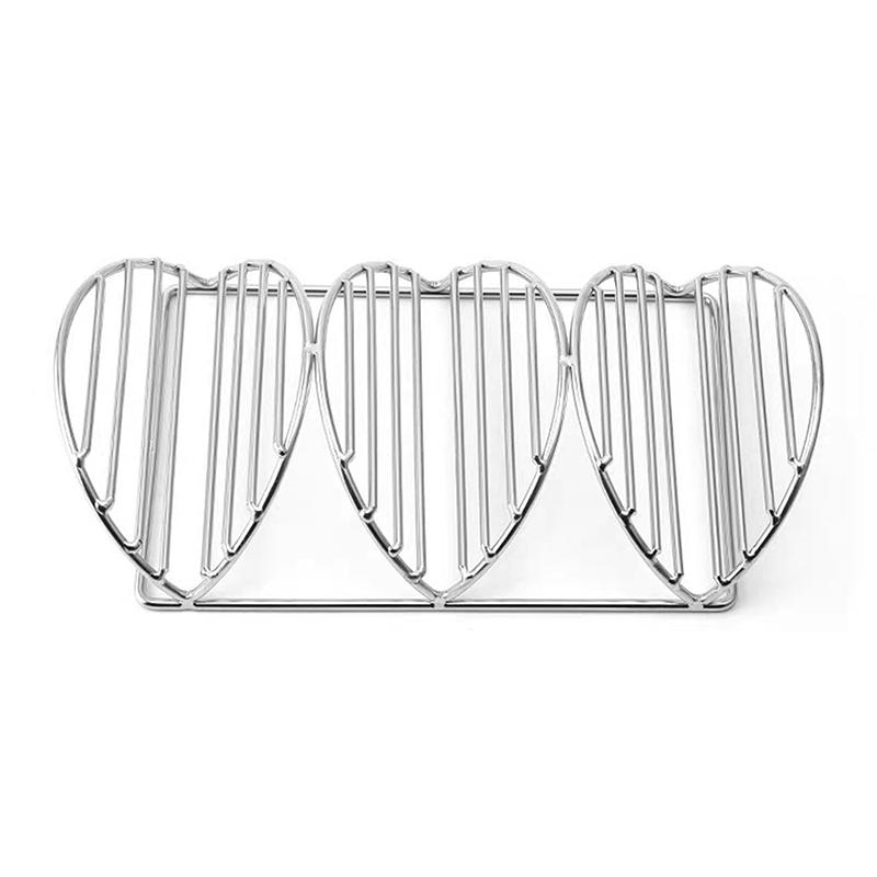 Tortillas Stand Wave Metal Dish Shaped Rack Parties Plate Baking Burritos Restaurants Heart Silver Home Tray Storage Holds Shelf