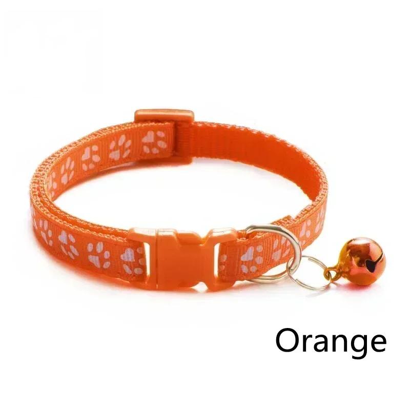 Cat Dog Universal Collar Adjustable footprint Pet Collar with Bell and PP Material Separator Reflecting Safety Bucket Solid Safe