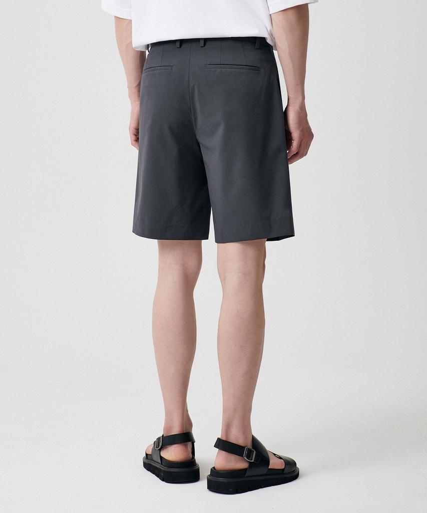 MUSINSA STANDARD [Cooltandard] Hidden Banding Half Slacks [Gray]