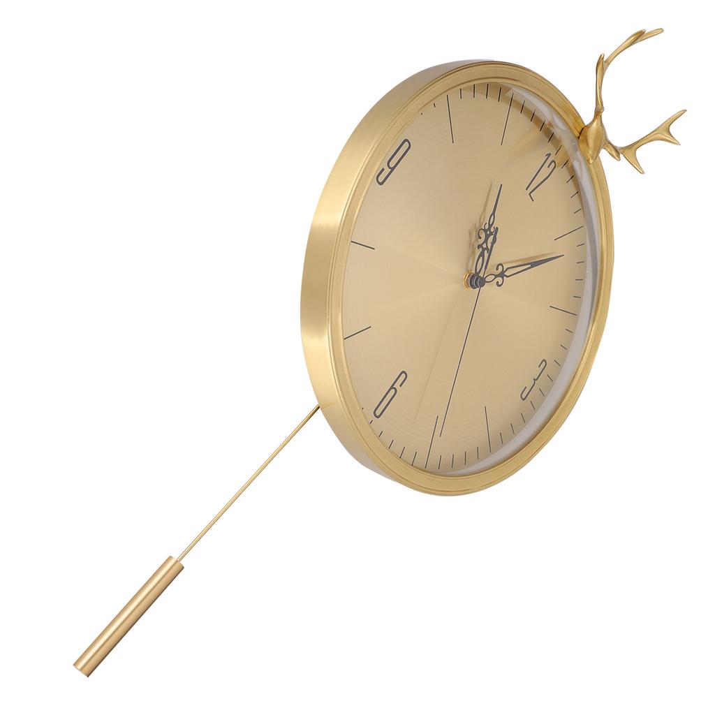 KR‑83002E Маленькие маятниковые часы с рогами из латуни, настенные часы для офиса, спальни