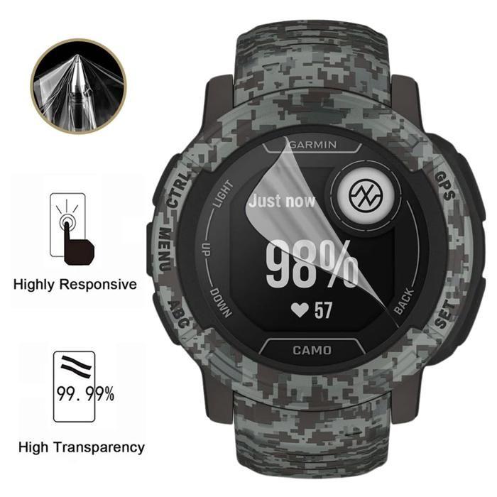 Protection écran pour Garmin Instinct 2 Camo Edition - 45mm [Pack 6] Film Plastique Protecteur Résistant Ultra Mince Phonillico