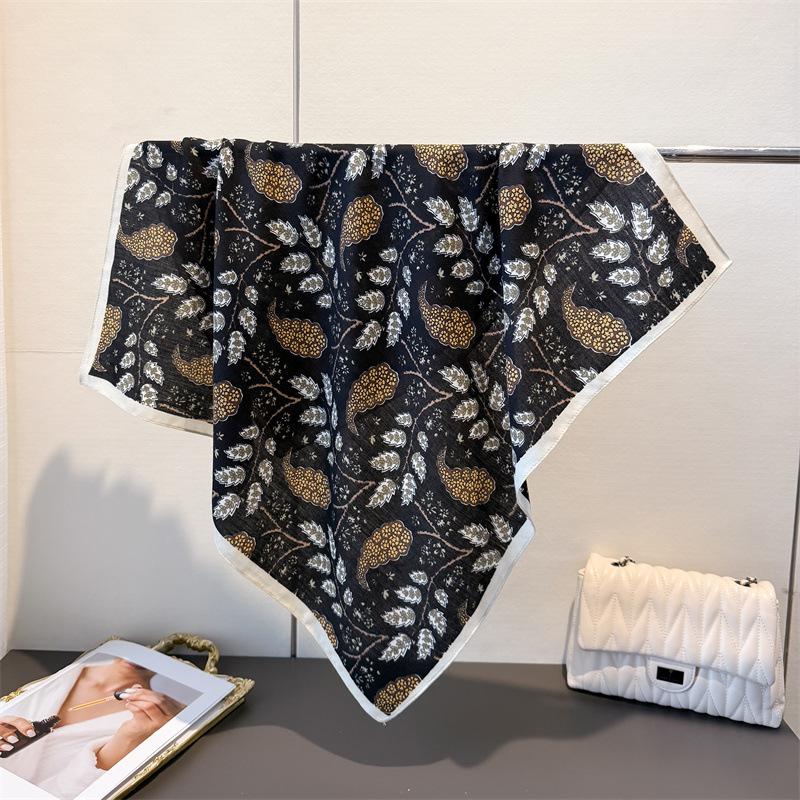 Cashew Print Hairbands Scarf Women Elagant Cotton Linen Feeling Bandana Neck Kerchief Head Bands Foulard Female Scarfs