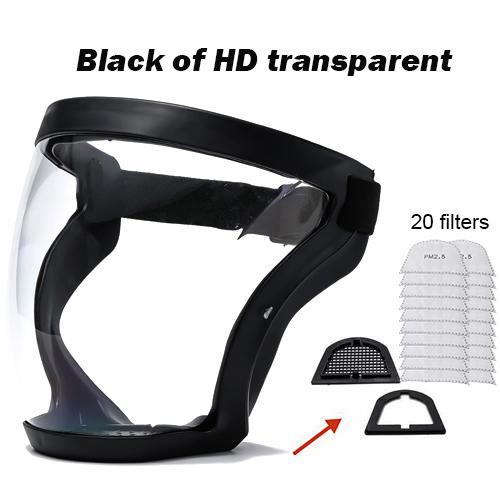 Прозрачный полный лицевой щиток, многоразовая пылезащитная маска против запотевания, защитные очки HD, кухонная защита, маска против брызг с фильтрами
