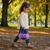 Halloween Candy Bag Pumpkin for Kids, Reusable Non-Woven Trick or Treat Bucket, Smile Bucket Face Snack Holder Basket with Handle Party Favors