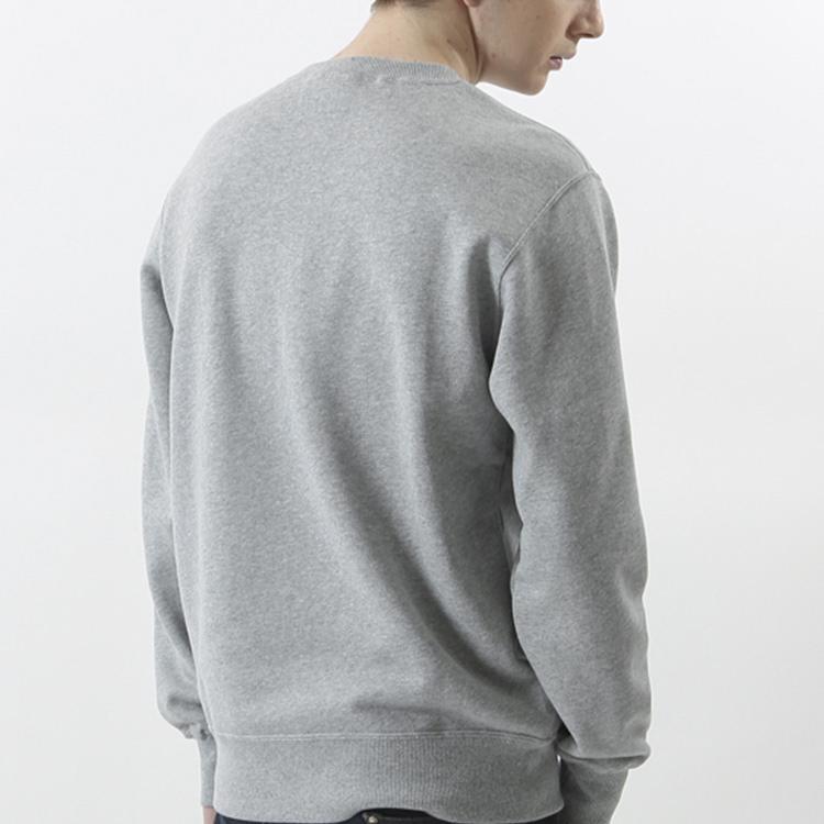 Champion Script Logo Fleece Lined Pullover Crew Neck Sweatshirt Japan Version Unisex Light Gray C3-L023