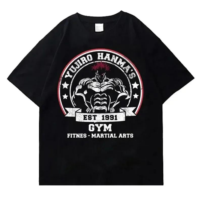 Футболка с принтом аниме Harajuku Streetwear Летняя свободная мужская хлопковая футболка с коротким рукавом в стиле хип-хоп с круглым вырезом Женская одежда Y2k
