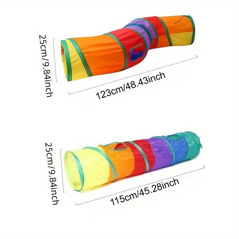 Складной S-образный кошачий туннель - Интерактивная игровая труба с сумкой для хранения, Многоцветный дизайн для кошек, маленьких собак, хорьков и кроликов, Игрушка-туннель для кошек