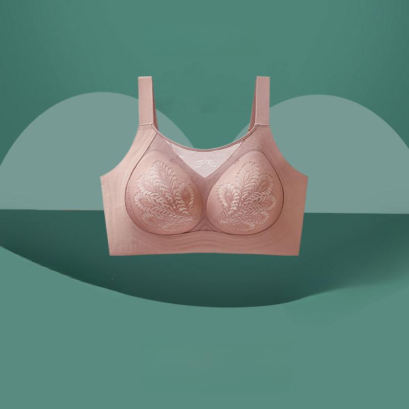 Тонкое нижнее белье без косточек, бюстгальтер на двойной застежке, предотвращающий обвисание и бесшовный собирающий бюстгальтер, бюстгальтер пуш-ап большого размера