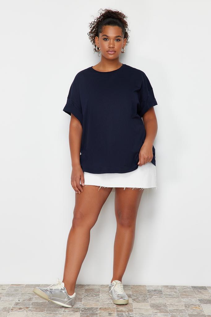 Женский стиль, большие размеры, светло-розовая трикотажная футболка из 100% хлопка с принтом на спине, свободного покроя, с круглым вырезом