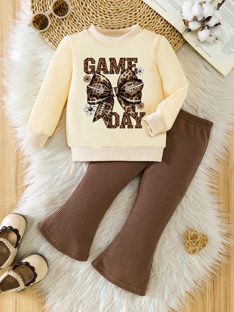 Girls Outfit Printed Long Sleeve Tops And Pants Children' Clothing Sets