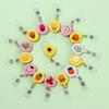 Practical Flower Fruit Doctor Nurse Clip Retractable Keychain ID Card Badge Holder Badge Reel Clip