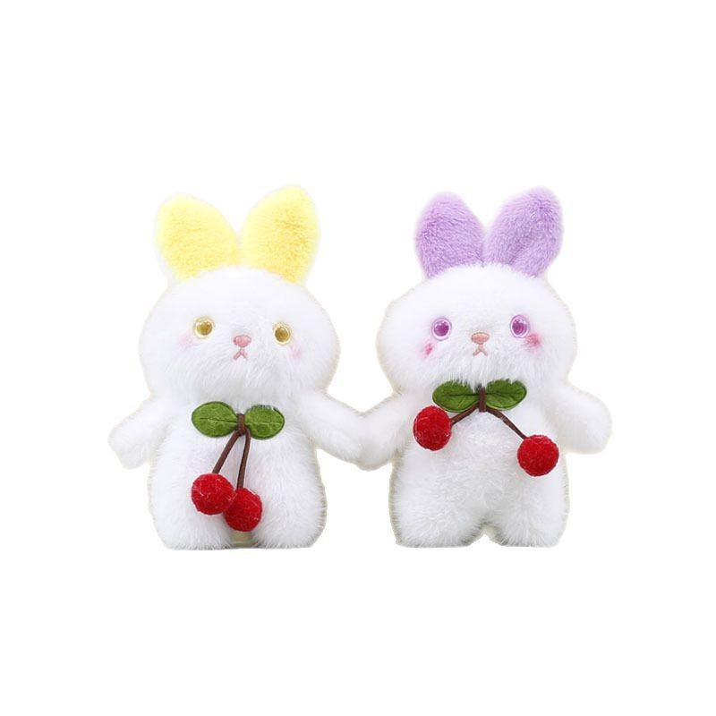 Cherry Plush Rabbit Toy Pp Cotton Stuffed Animal Keychain For Kids Gift