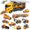 La Gacela Construction Vehicle Set, 1 Storage Car, 11 Mini Car Set, Alloy DIY Car, Working Car, Pull Back Car, Construction Car, Work Vehicle, Indoor