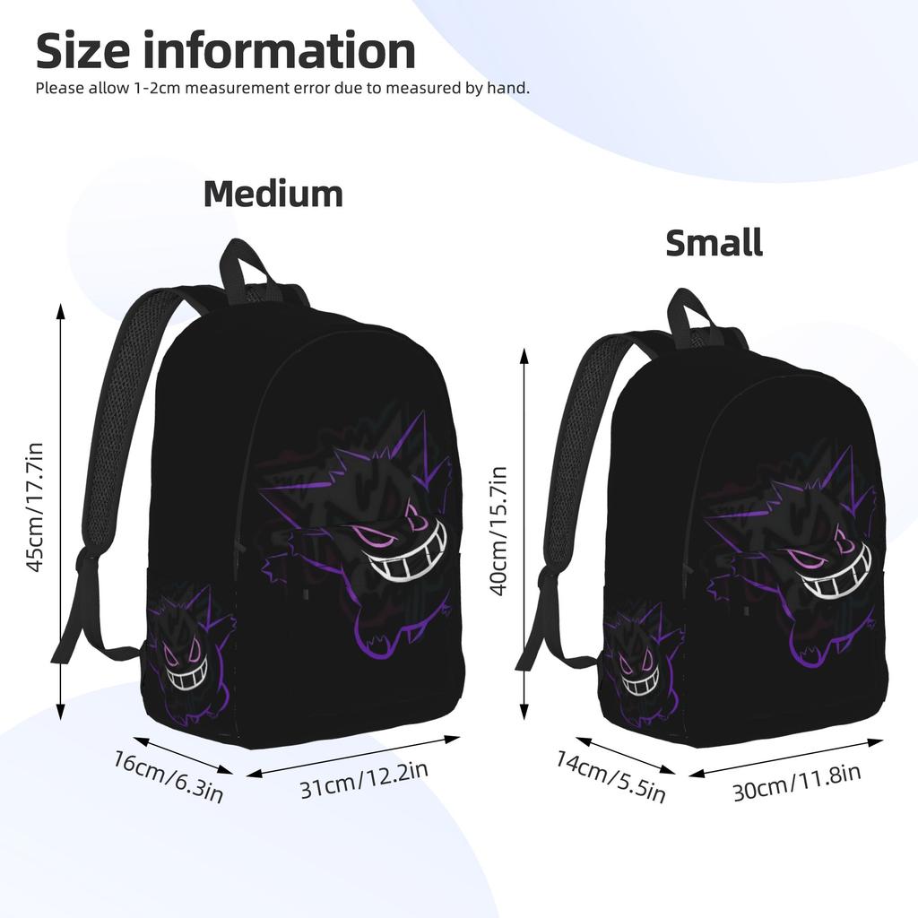 Модный Рюкзак Покемон Генгар Mochilas Супер Качество Для Офиса Работы Застежка-молния Rucksack