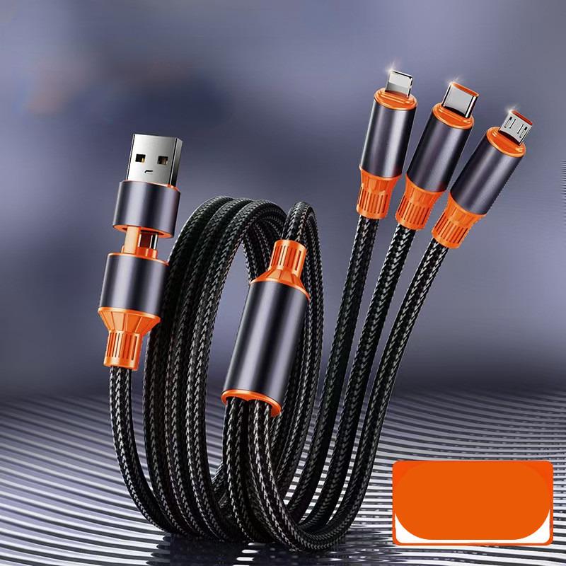 100W 3 In 2 Data Cable Micro USB Type C Lighting Fast Charging Wire for Huawei Samsung Mobie Phone Cable