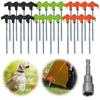 8pcs Metal Tent Spikes Camping Pegs Heavy Duty Spiral Screw with Hex Socket Stakes Camping Stakes Drill In Ground Anchors