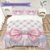 Soft Lace Pink Pattern Bedding uilt Set uilt Cover Pillowcase Home Decoration Birthday Gift (1 * duvet cover + 2 * pillowcase without core)