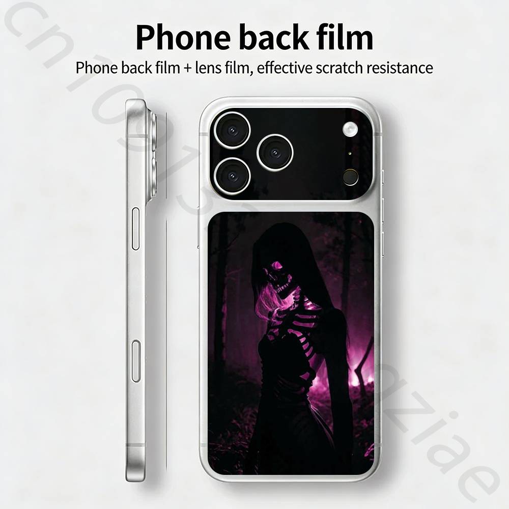 Готическая мода Череп БИЛЕТ Наклейка Обертка для iPhone 17 Pro/Pro max Защитная пленка для задней панели, рамки, камеры