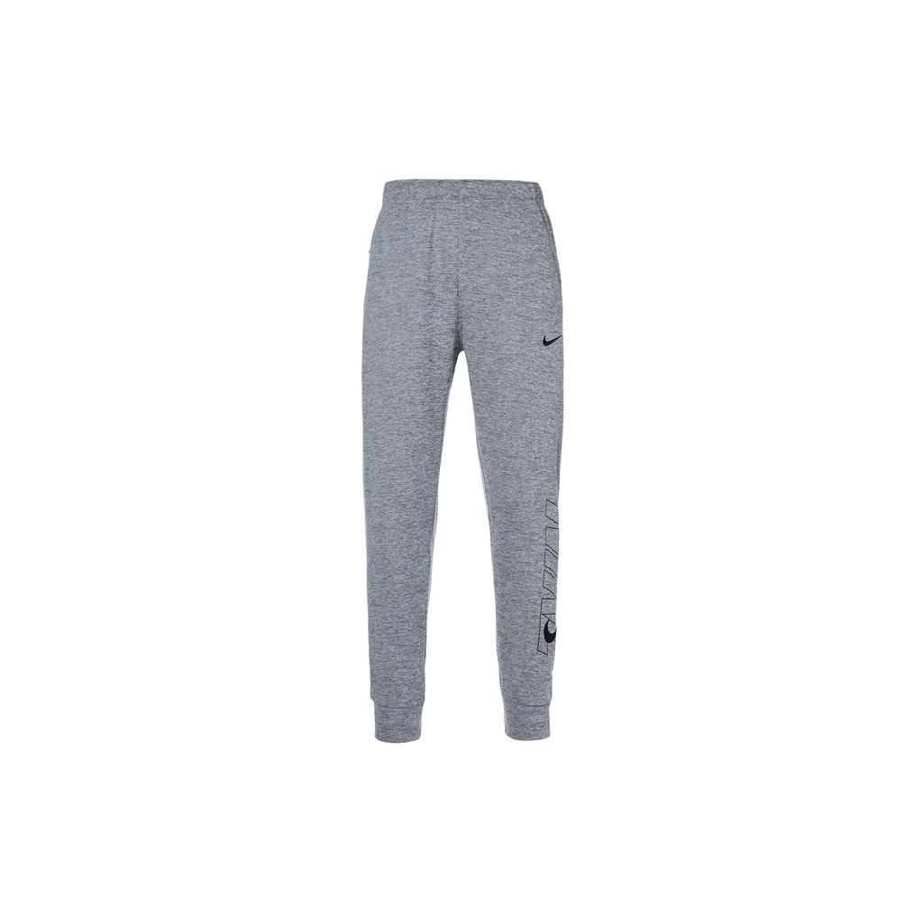 Nike Letter Print Elastic Waistband Elastic Cuff Thickened Fleece Lined Knitted Sweatpants Men's Gray (Unisex) Knitted Sweatpants
