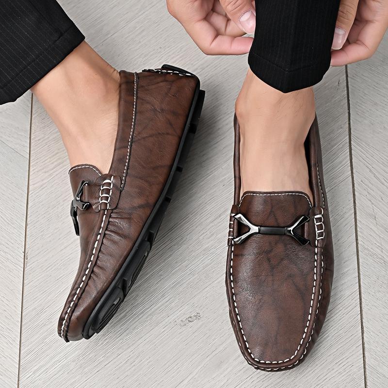 Summer Comfy Leather Mens Casual Shoes Classic Slip On Designer Loafers Business Driving Shoes Formal Mocassin Men Walking Shoes