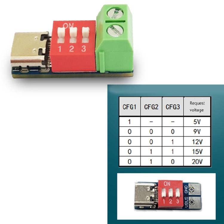 PDSink PD Decoy QC PD Fast Charging Test Board Adjustable Voltages 5V-20V