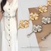French Little Flavor Pearl Camellia Metal Decorative Waist Chain Women's Dress Sweet Accessories High-end Bands