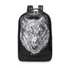Мужской рюкзак с изображением головы свирепого волка 3D, компьютерный рюкзак