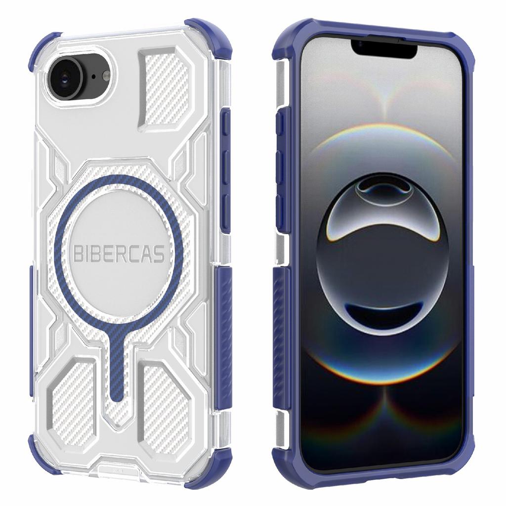 BIBERCAS J-16 Transparent Series For iPhone 16e Case Compatible with MagSafe TPU+PC Phone Cover