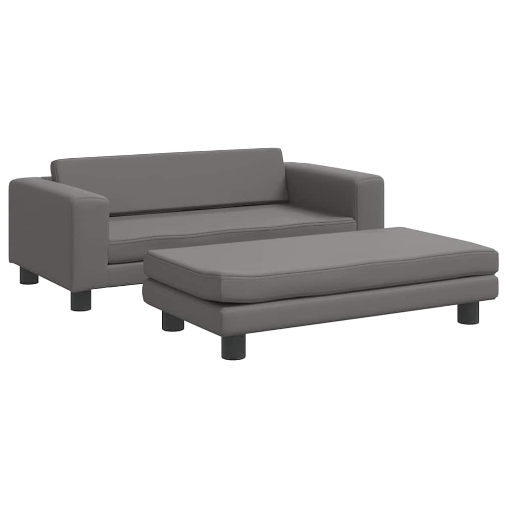 Dog Bed with Extension Grey 100x50x30 cm Faux Leather