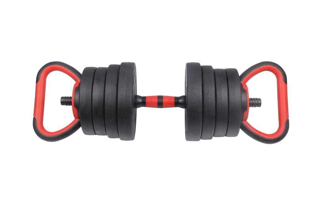20 Kg Adjustable Bitumen Dumbbells + Barbell