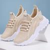 Lightweight Breathable Knit Sneakers - Women's Comfortable Low-Top Running Shoes with Soft Sole for All Seasons