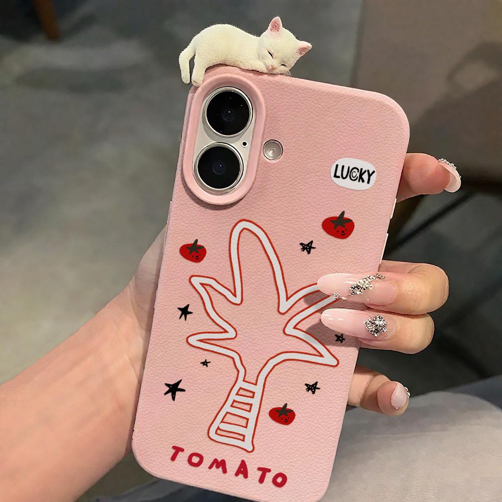 3D Чехол для телефона для iPhone 11 13 17 Pro Max 17 Air Case iPhone 13 15 16 Pro Max 12 14 Pro Max 14 15 Plus Милый 3D Котенок Мультяшный Кожаный