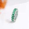 Классический дизайн всего тела с драгоценными камнями, натуральный зеленый изумруд, кольцо S925, серебряное светлое роскошное благородное ювелирное изделие с настоящими драгоценными камнями, подарок для женщин