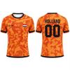 Mens Holland Netherlands Soccer Jersey Dutch Lion Pattern Quick Dry Breathable Lightweight Football Training T-Shirt Fans