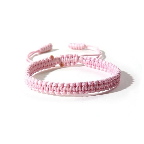 Unisex Hand Rope Adjustable Handmade Braided Solid Color Thick Anti-break Lightweight Stackable