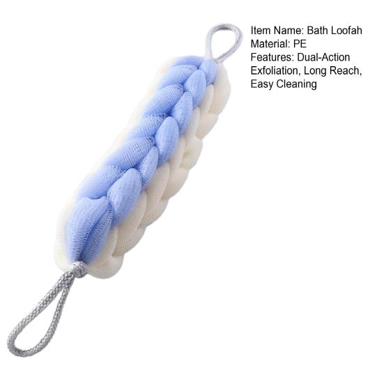 Bath Mesh 2 in 1 Shower Loofah Sponge Soft Exfoliating Bar Back Cleaning Tough Shower Mesh Bath Accessory