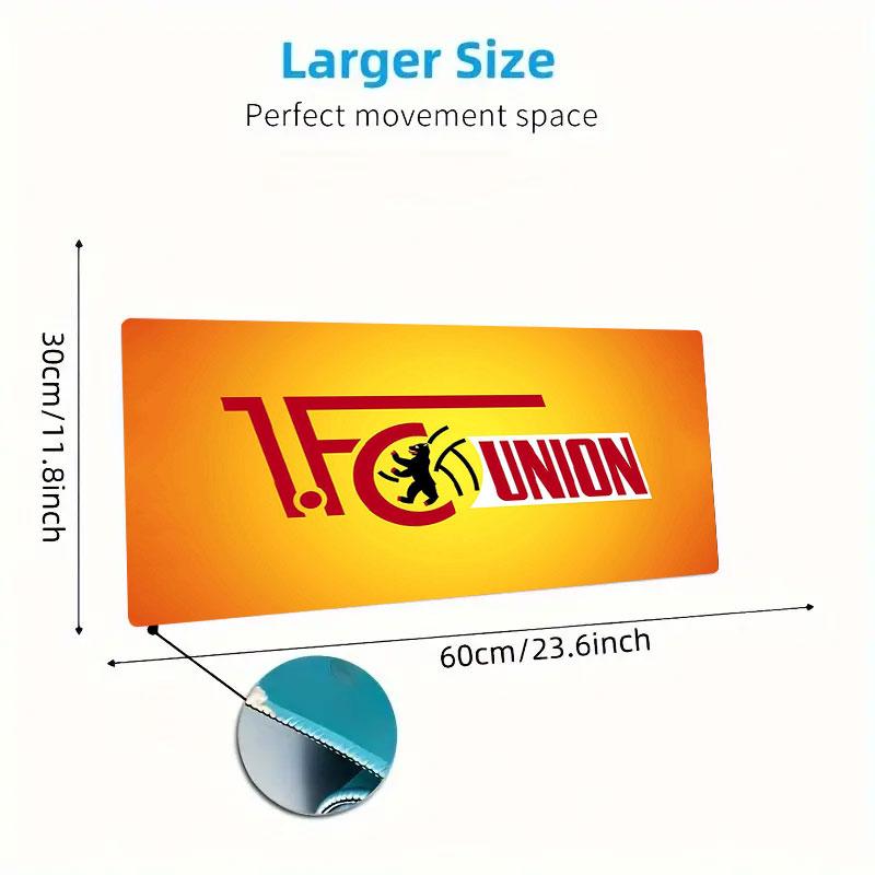 Union Berlin FC Mouse Pad, Large Gaming Desk Mat, Non-slip XXL Mousepad for Laptop & Tablet, Mini PC Playmat with Stitched Edges