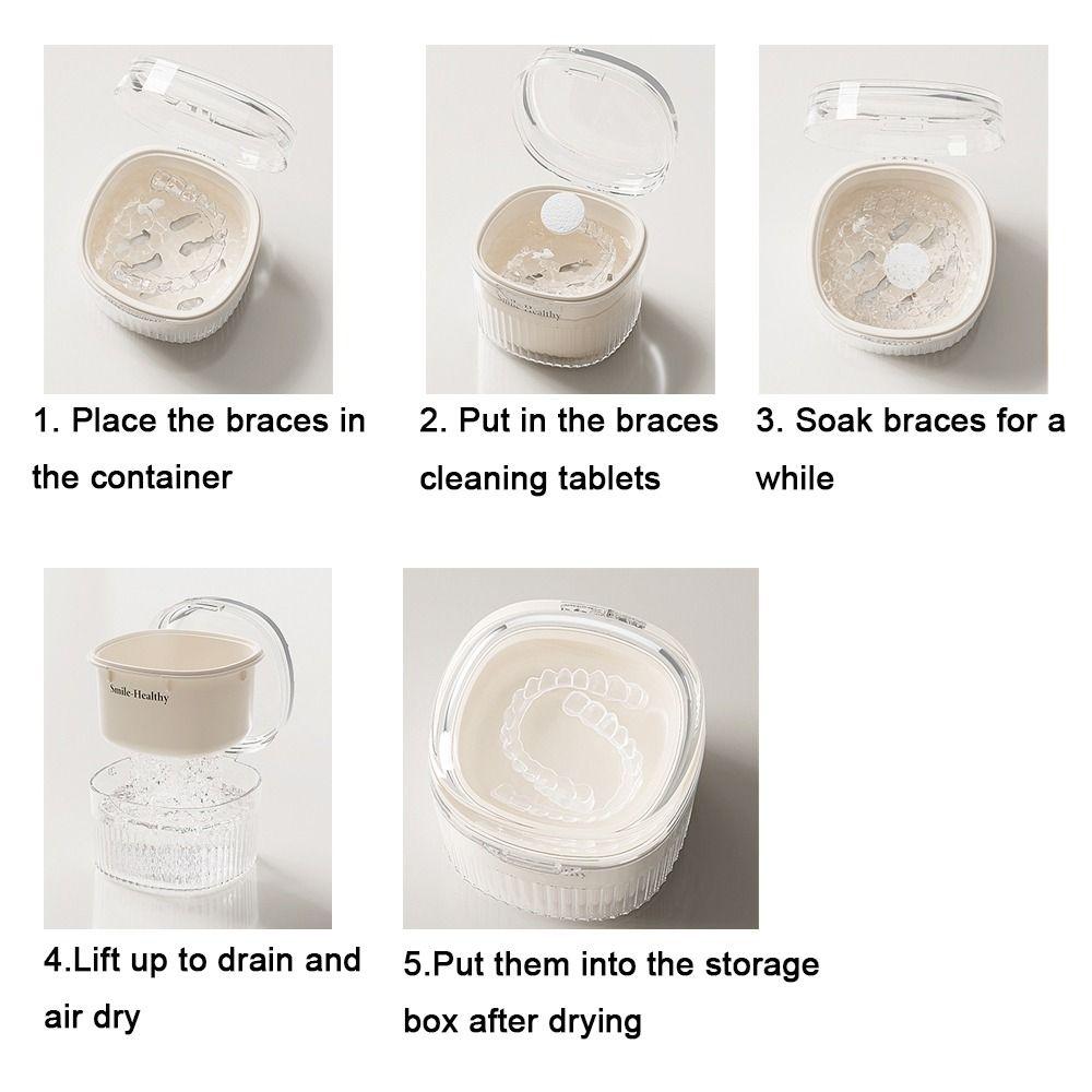 No-Leak Braces Storage Box Plastic Fake Teeth Case Practical Retainer Cleaning Case Travel