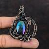 Mystic Fire Labradorite Pendant Copper Wire Wrapped Pendant Fabulous Gemstone Pendant Handmade Copper Jewelry Gift For Her Designer Pendant