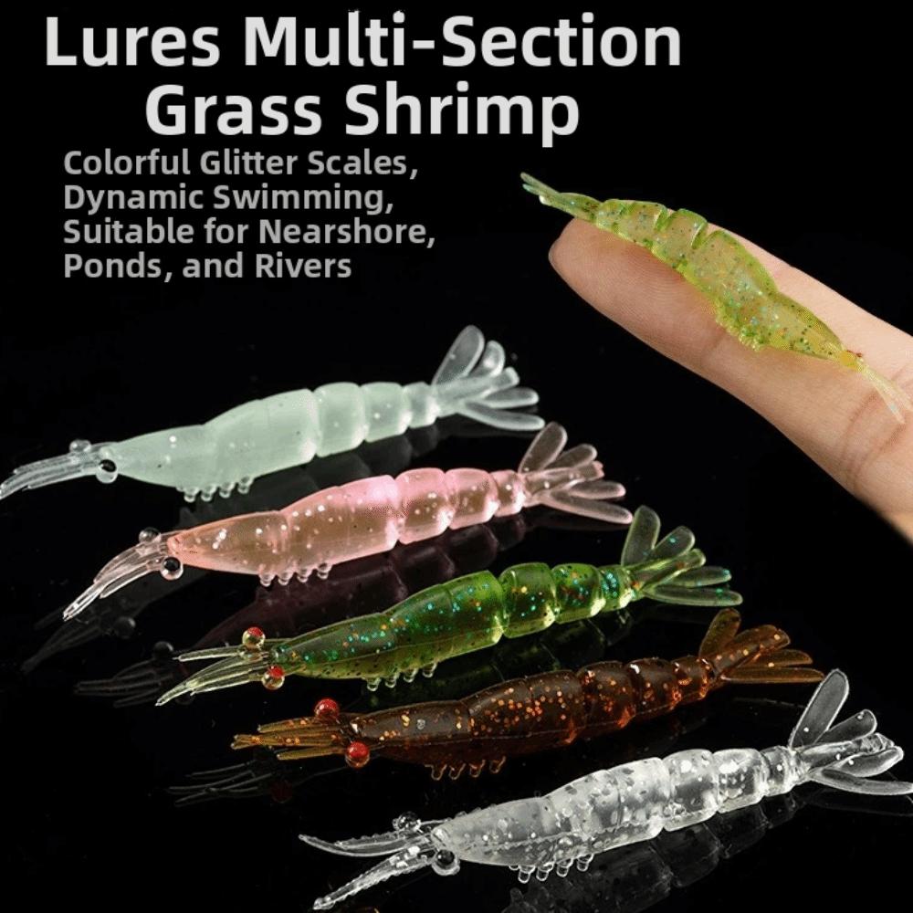 20pcs Pack 20pcs Pack Soft Silicone Shrimp Bait Luminous 3D Eyes Mini Soft Worm Summer Fishing