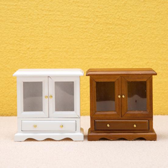 Tiny Storage Cabinet DIY Photo Props 3D Durable 1:12 Dollhouse Scene Decoration Bookcase Micro Landscape Furniture