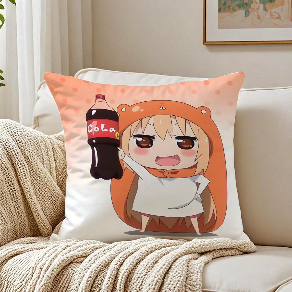 HHimouto Umaruchan Cushion Cover Linen Pillowcase Soft for Sofa Bed Home Room Decor
