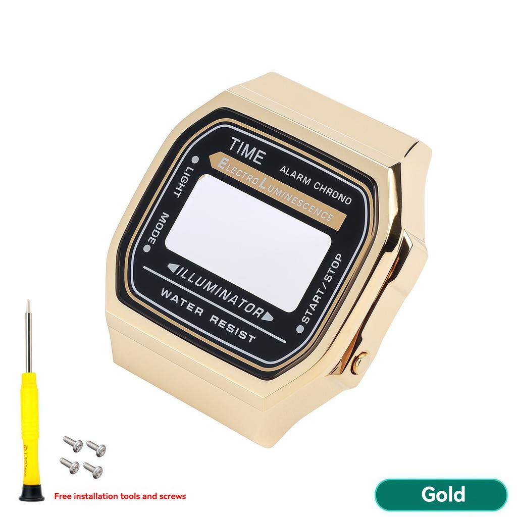 Для модификации корпуса Casio A168 полностью металлический корпус A168WGG-1B A168WEM ремешок безель водозащитное кольцо комплект Прочный комплект для модификации из нержавеющей стали