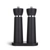 TLYSXPRO Manual Wooden Pepper Mill with Ceramic Mill, Refillable Salt and Pepper Mill, Beech Wood, 21cm Tall, Set of 2, Chocolat