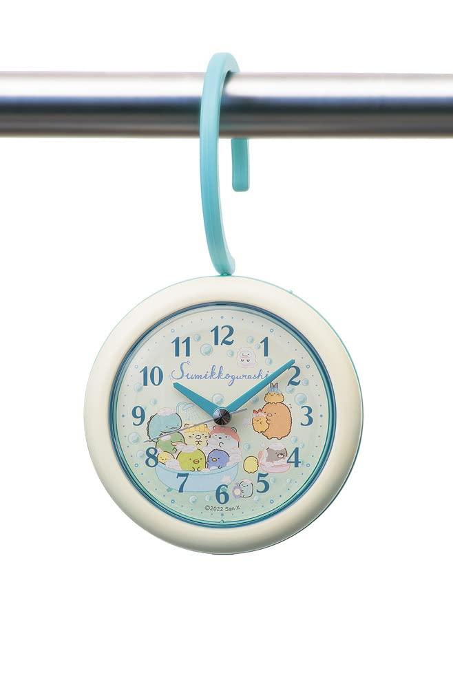 Seiko Clock CQ224W Waterproof Kitchen Bath Wall or Tabletop Water 123 x 122 x Sumikko Gurashi Design & Clock, Analog, Use, Resistant, White, 48mm,