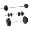 3145030 vidaXL Dumbbell and Barbell Set with Plates 90 Kg